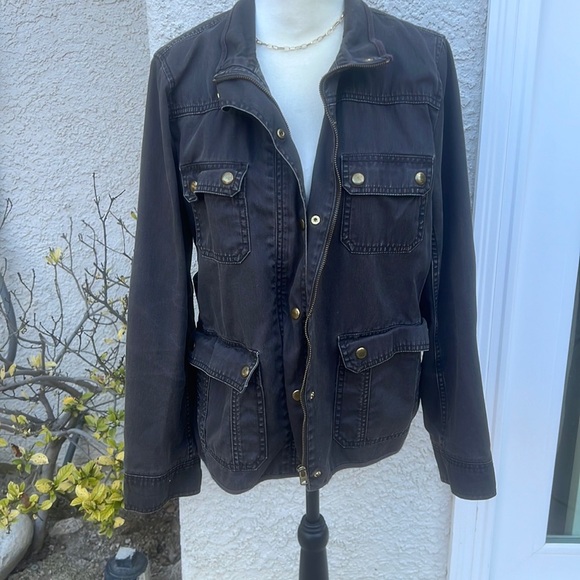 J. Crew Relaxed Brown Twill Field Jacket Women's Size L - Picture 3 of 9